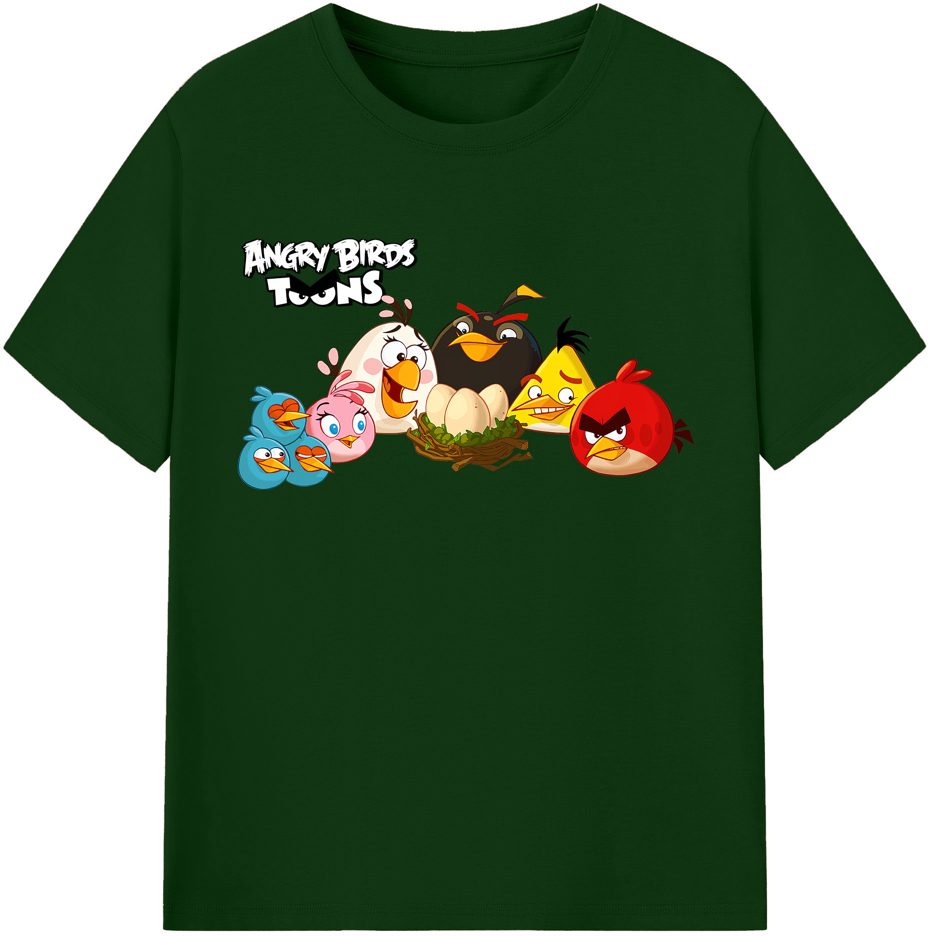 （画像用） Angry Birds アングリーバード 綿100％半袖Tシャツ（フロントプリント）